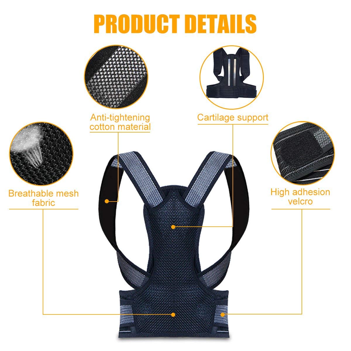 ZSZBACE Back brace, Scoliosis Humpback Correction Belt, Adjustable Comfort Invisible for Man Woman Adult Students Children