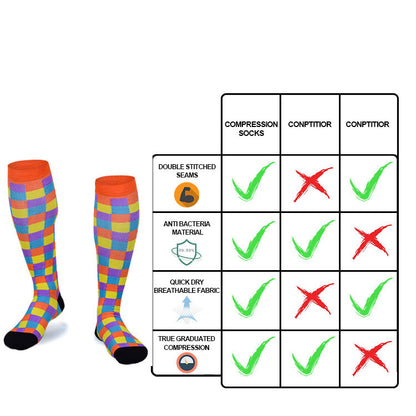 1 Pairs Compression Socks for Women Men Knee High Running Stocking 20-30 mmHg Nurse Medical and Travel Athletic