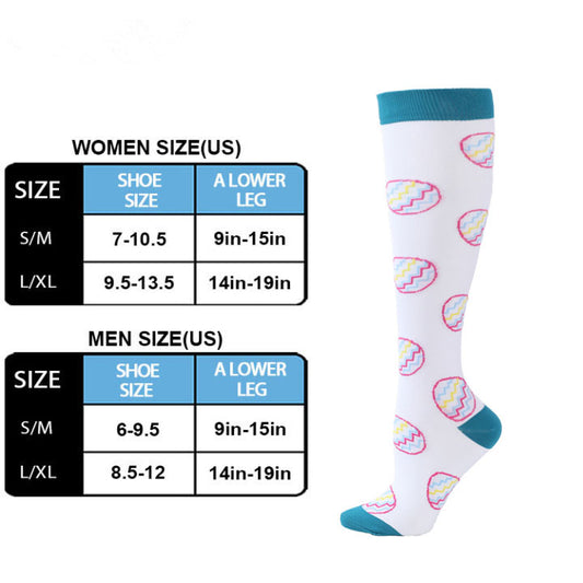 Pastel Egg Print Compression Socks