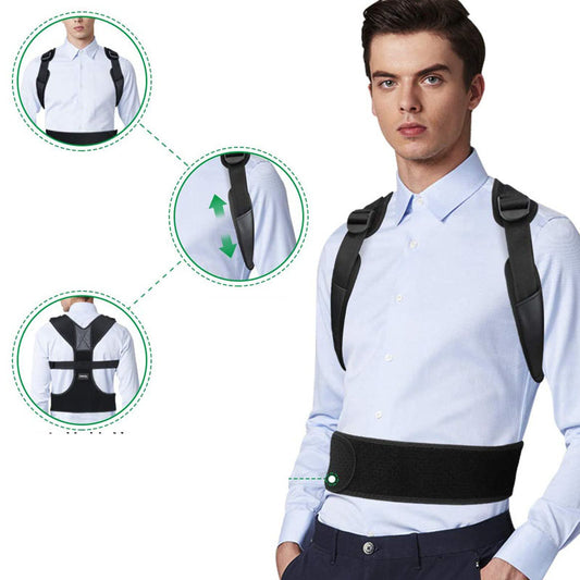 Panel-and-Strap Full Back Posture Brace