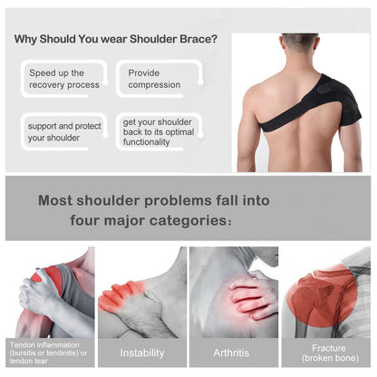 Shoulder Brace for Men and Women for Torn Rotator Cuff Support,Tendonitis, Dislocation, Bursitis, Neoprene Shoulder Compression Sleeve Wrap