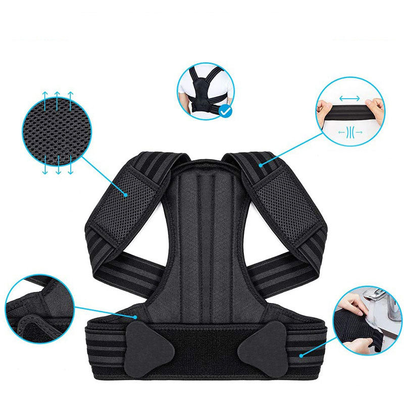 Posture Corrector for Men and Women, One Size Fits Most Adjustable Upper Back Brace for Pain Relief & Support, Comfortable & Breathable Straps, Invisible Under Clothing