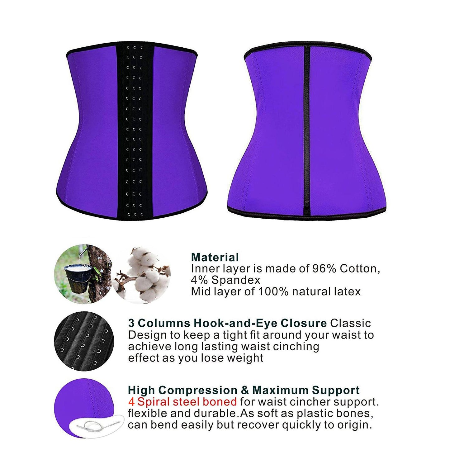 Women Shapewear Waist Trainer Underbust Cincher Corset Vest Weight Loss Tummy Control Body Shaper Back Support Girdle