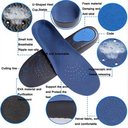 ZSZBACE Comfort Insoles For Sports And Everyday, Orthotic Foot Insole For Bow Supports, Cushioning And Painful Heel Spur