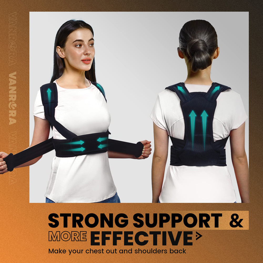 Posture Corrector for Women & Men, Back Brace Fully Adjustable & Comfy, Back Straightener for Mid Spine, Clavicle Upright-Support Upper and Lower Back, Neck, Shoulder Pain Relief