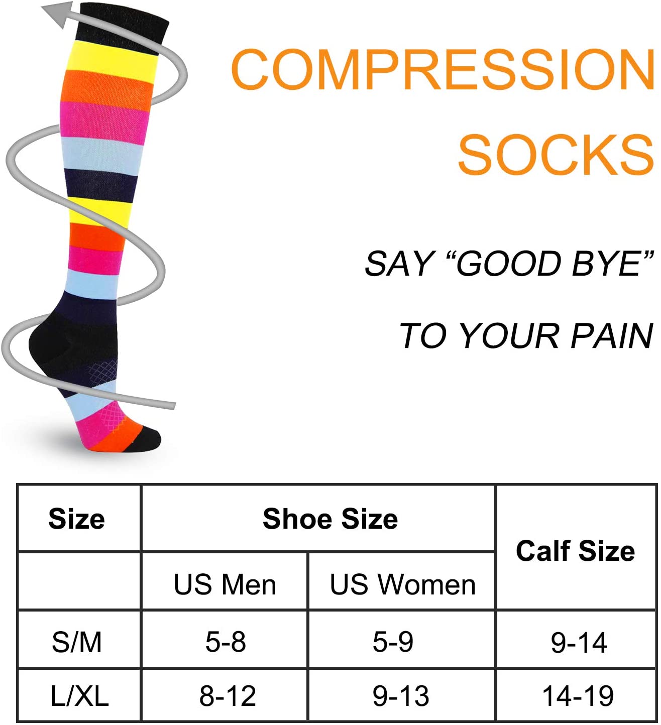 Compression Socks Women and Men Circulation - Best For Running,Athletic,Medical,Nursing,Travel