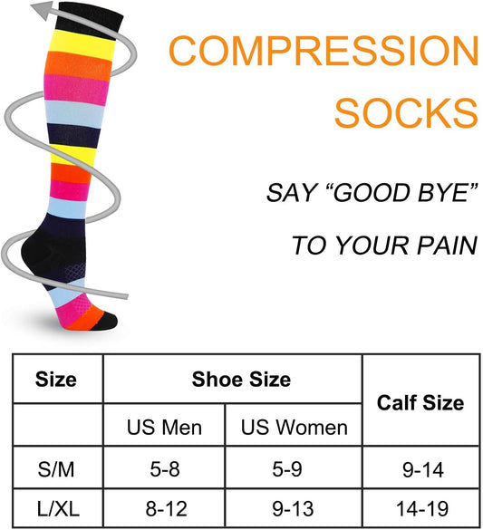 Rainbow Stripe Compression Socks