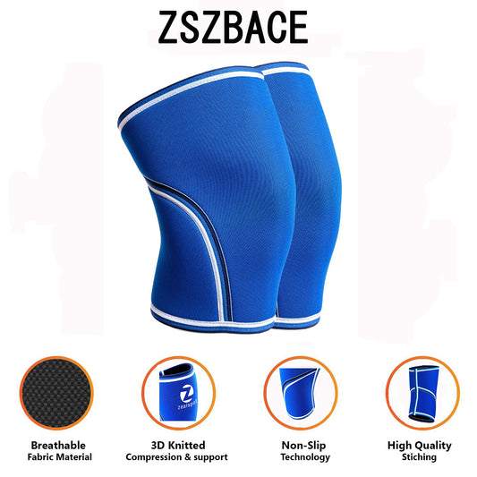Blue Contoured Knee Support Sleeves