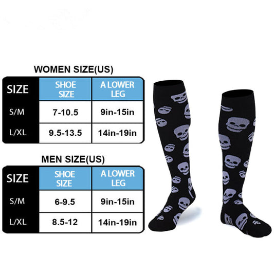 Skull Print Compression Socks