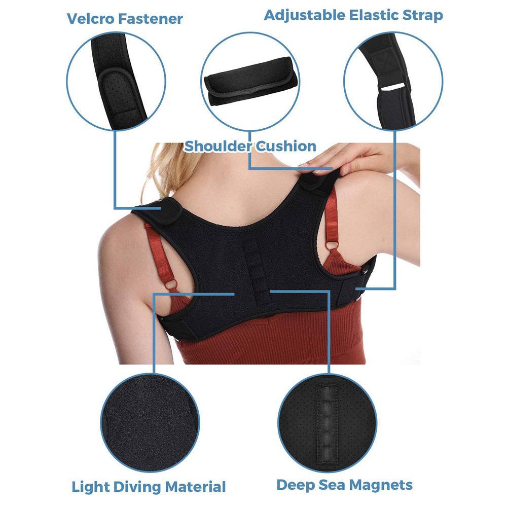 Posture Corrector for Men and Women, Adjustable Upper Back Brace, Muscle Memory Support Straightener, Providing Pain Relief from Neck, Shoulder, and Upper and Lower Back