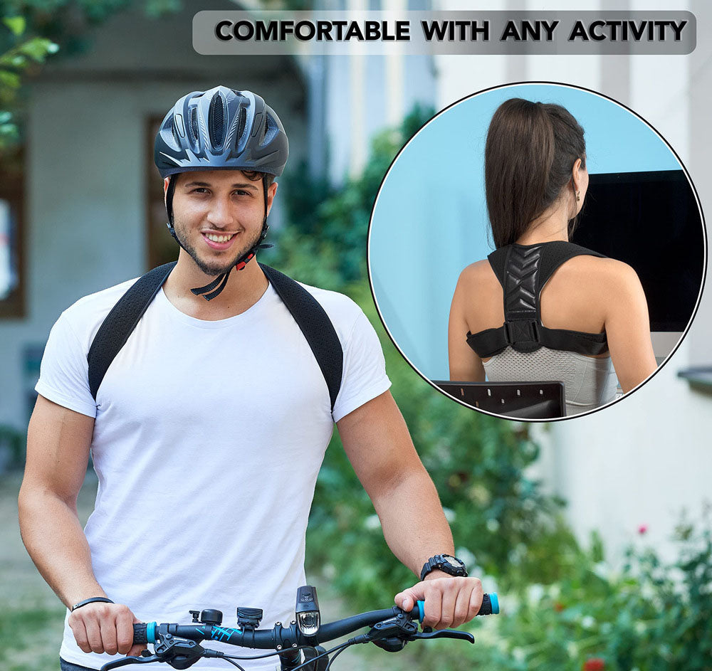 Posture Corrector for Women & Men - Fully Adjustable Straightener for Mid - Upper Spine Support- Neck, Shoulder, Clavicle and Back Pain Relief-Breathable