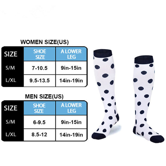 White Polka Dot Compression Socks