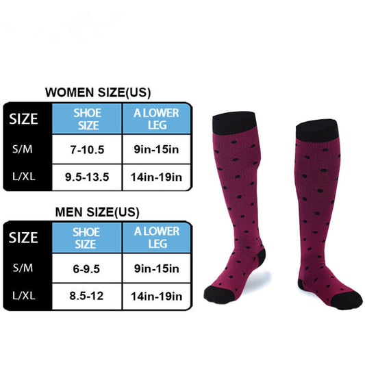 Burgundy Mini Dot Compression Socks