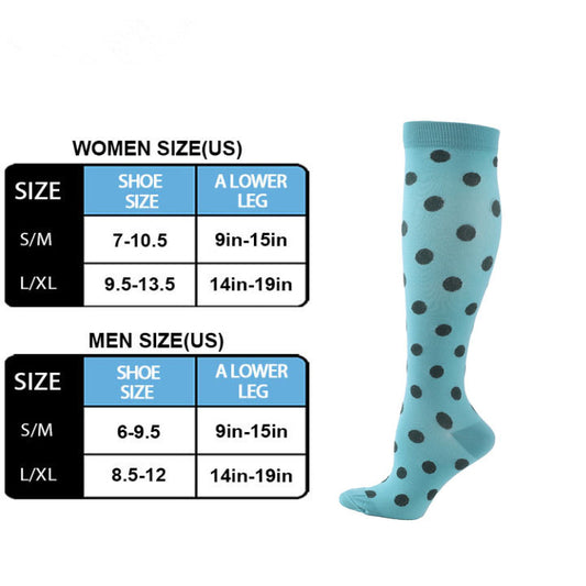 Teal Polka Dot Compression Socks