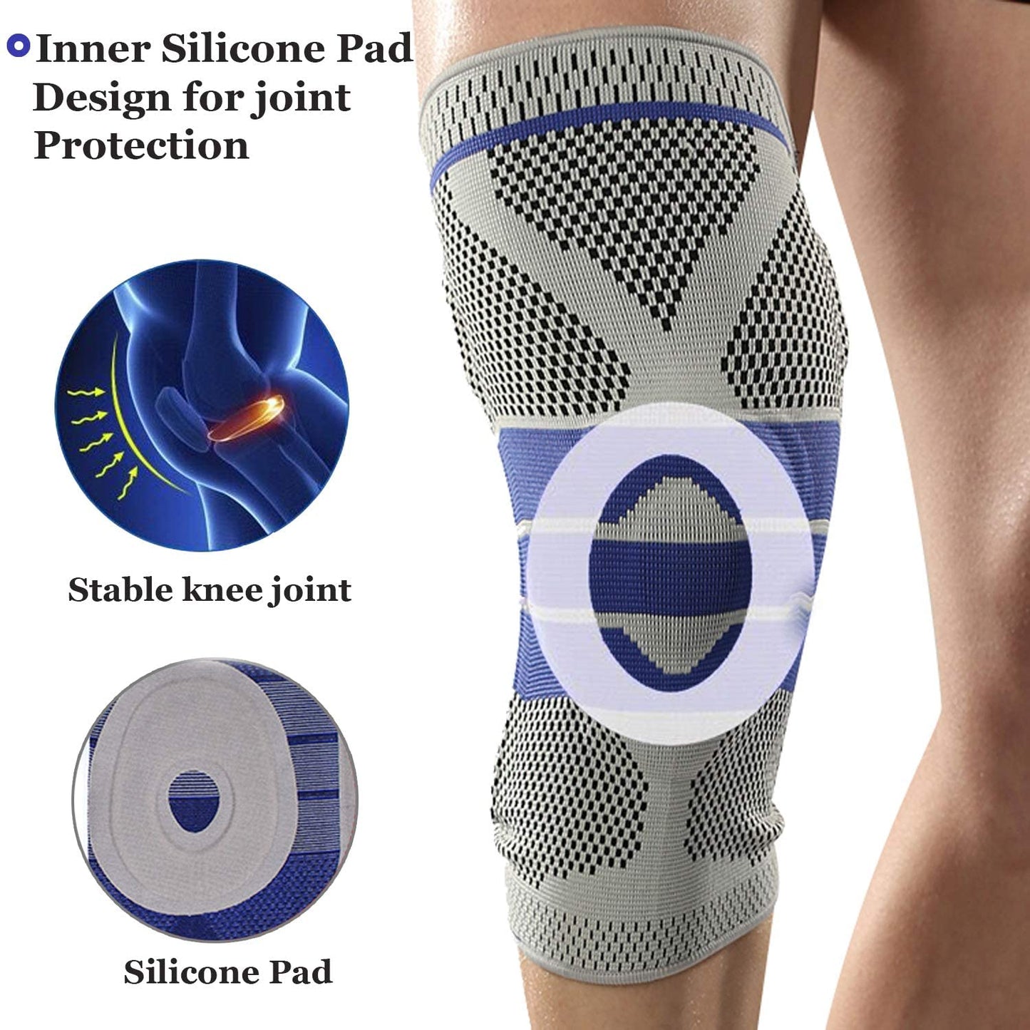 US$ 24.77 - Knee Braces for Knee Pain Women & Men - 2 Pack Knee Brace for  Knee Pain Set, Knee Brace Compression Sleeve, Knee Braces for Knee Pain  Meniscus Tear, ACL