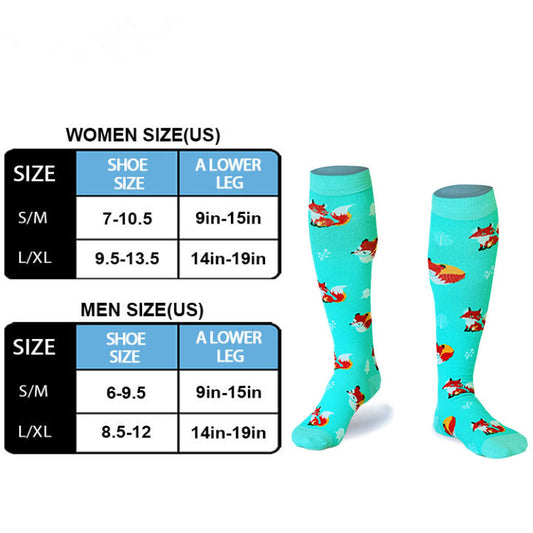Fox Print Compression Socks