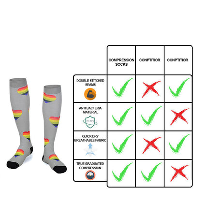 Compression Socks for Women & Men Circulation(1 pairs)-Graduated Supports Socks for Running, Athletic Sports