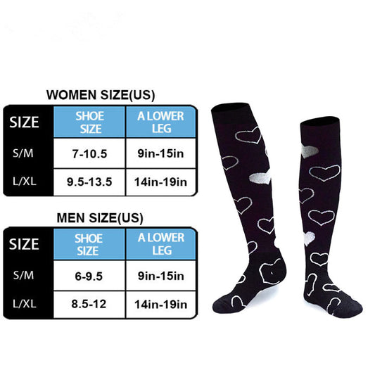 Outline Heart Compression Socks