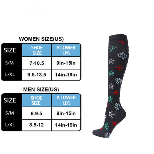 Snowflake Print Compression Socks