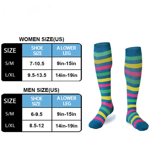 Bright Narrow Stripe Compression Socks
