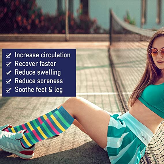Funny Compression Socks for Women&Men Circulation 20-30 mmHg Animal Socks for Running Flight Travel Nurses Pregnant 1 Pairs