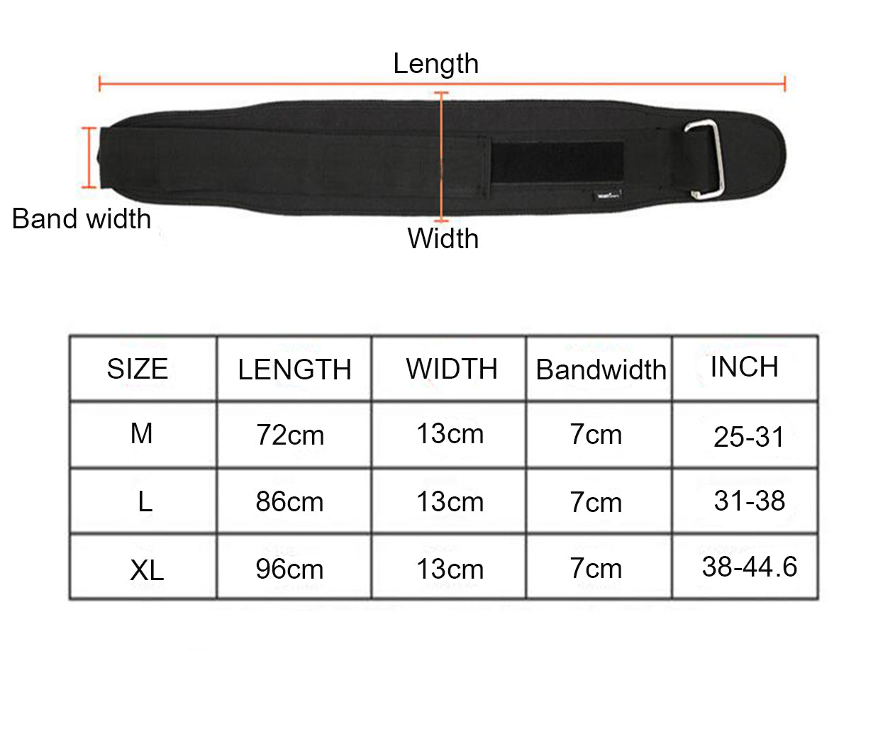 Weight Lifting Belt for Men and Women - Durable Comfortable and Adjustable with Buckle - Stabilizing Lower Back Support for Weightlifting