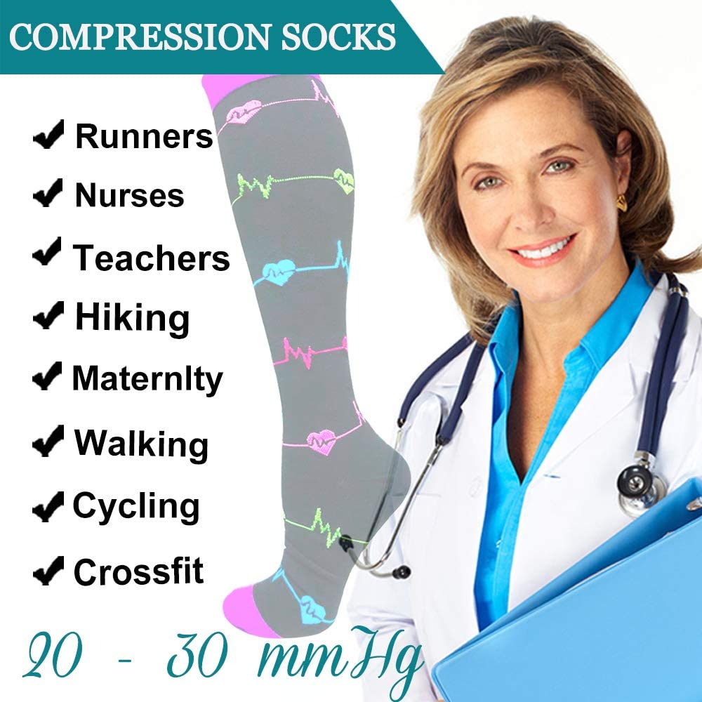 Compression Socks Women & Men - Best for Running,Medical,Athletic Sports,Flight Travel, Pregnancy