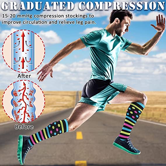Copper Compression Socks for Women & Men Circulation15-20 mmHg is Best for Athletics, Support, Cycling, Nurse