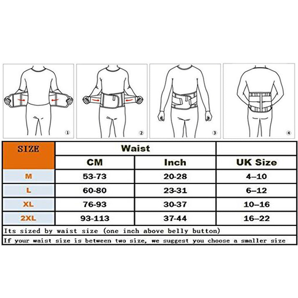 ZSZBACE Back Brace and Support Belt with Dual Adjustable Straps, Spontaneous heat Acupuncture Magnetic Therapy-Trimmer Slimmer Compression Band for Weight Loss Workout Fitness
