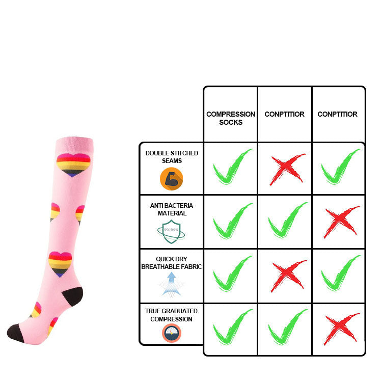 Funny Compression Socks Festival Knee High Socks for Women & Men Circulation 20-30 mmHg