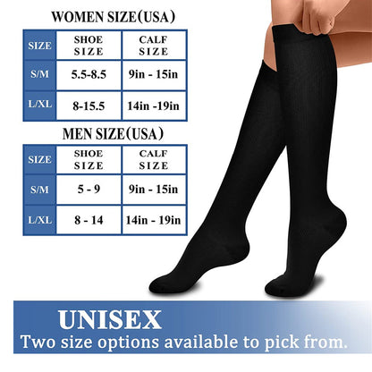 Compression Socks for Women & Men Circulation (3 Pairs)15-20 mmHg is Best Support for Athletic Running Cycling