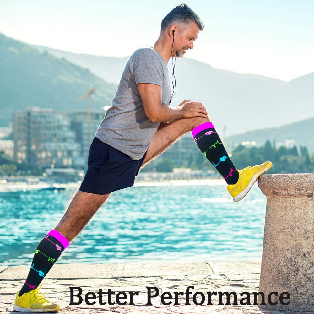 FITLETHIC Compression Socks for Men & Women, 20-30 mmHg Graduated Athletic  Fit for Running, Nurses, Shin Splints, Flight Travel & Pregnancy - Boost  Stamina, Circulation & Recovery (Pair) (Black, S/M) : : Health &  Personal Care