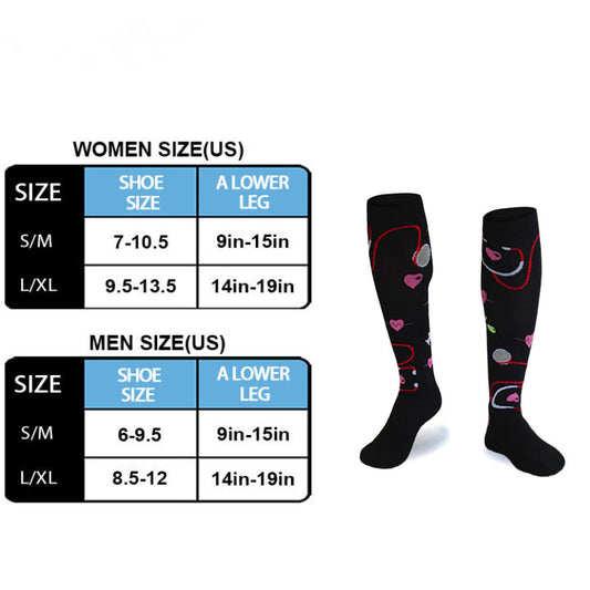 Heart Swirl Compression Socks
