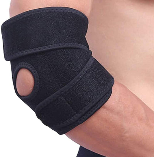 Adjustable Elbow Brace, Breathable Neoprene Elbow Support with Dual-Spring Stabilisers, Arm Wrap Elbow Strap for Tennis, Golfers, Protection Support