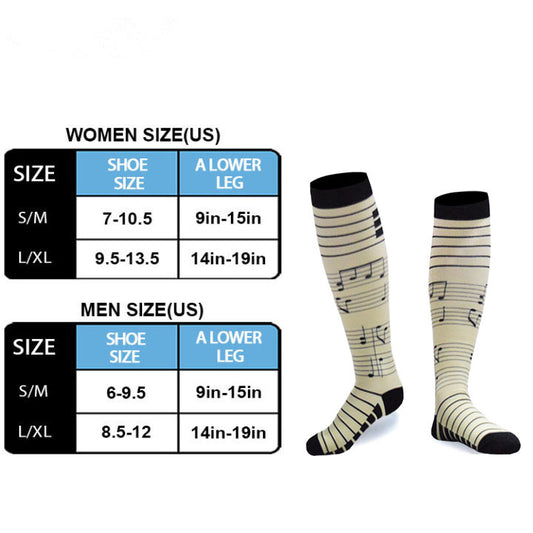 Music Note Compression Socks