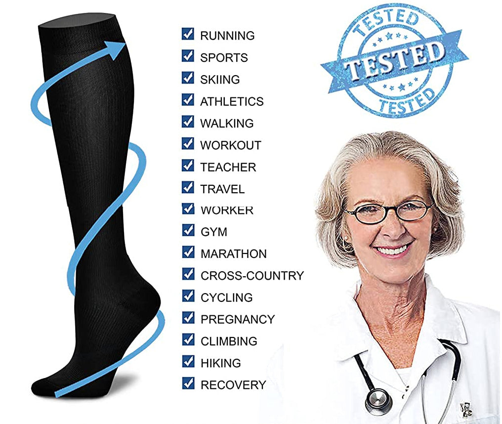 Compression Socks for Women & Men Circulation (3 Pairs)15-20 mmHg is Best Support for Athletic Running Cycling