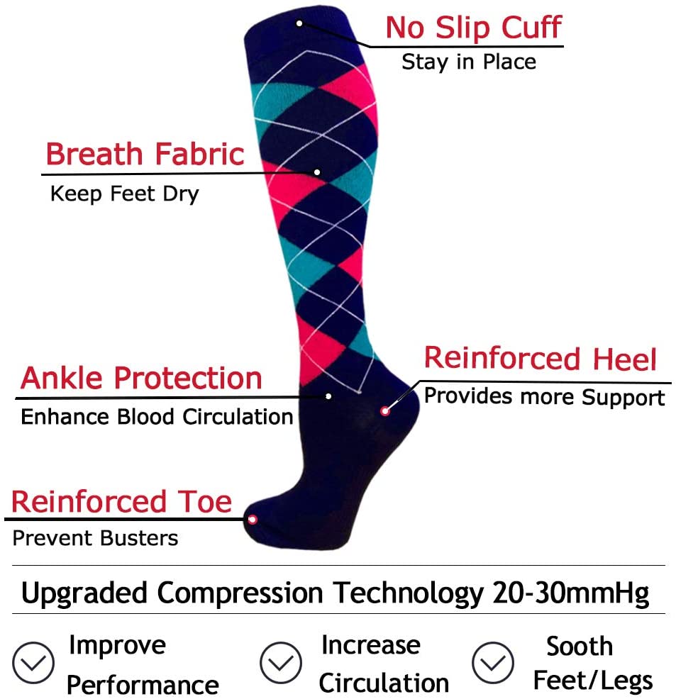 Compression Socks Women and Men, 20-30mmHg, Best for Nurses, Travel, Pregnancy