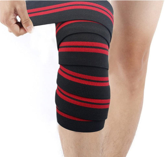 Knee Wraps Great for Squats, knee brace Weightlifting, Powerlifting, Crossfit, Bodybuilding - 70"L Elastic Wrap Will Support Knees for Heavy Weight Squat and Lifting - Compression Straps for Men and Women