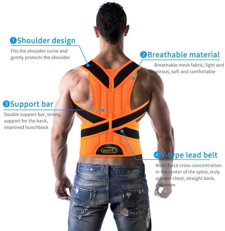 Back Shoulder Posture Corrector Belt Back Support Belt for Men