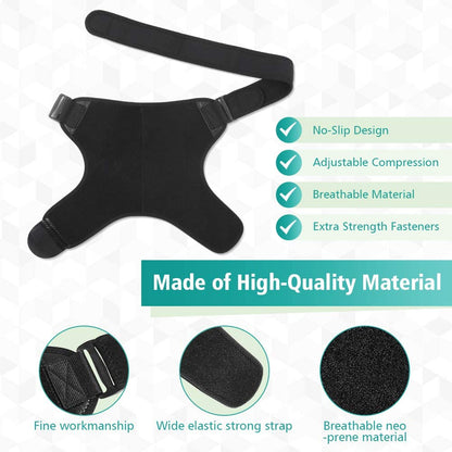 Compression Shoulder Support Brace, Adjustable Neoprene Upper Arm and Shoulder Wrap Pain Relief for Rotator Cuff Shoulder Tear Injury AC Joint Dislocation Prevention and Recovery