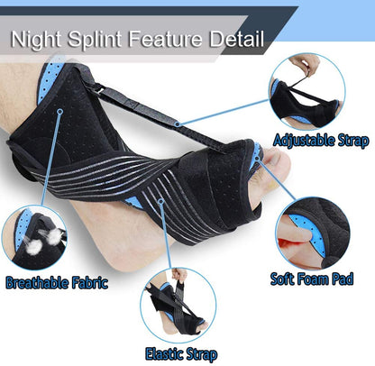 New Upgraded Night Splint for Plantar Fasciitis, Breathable and Adjustable Sleep Support Foot Drop Orthotic Brace for Plantar Fasciitis, Arch Foot Pain, Achilles Tendonitis Support for Women, Men