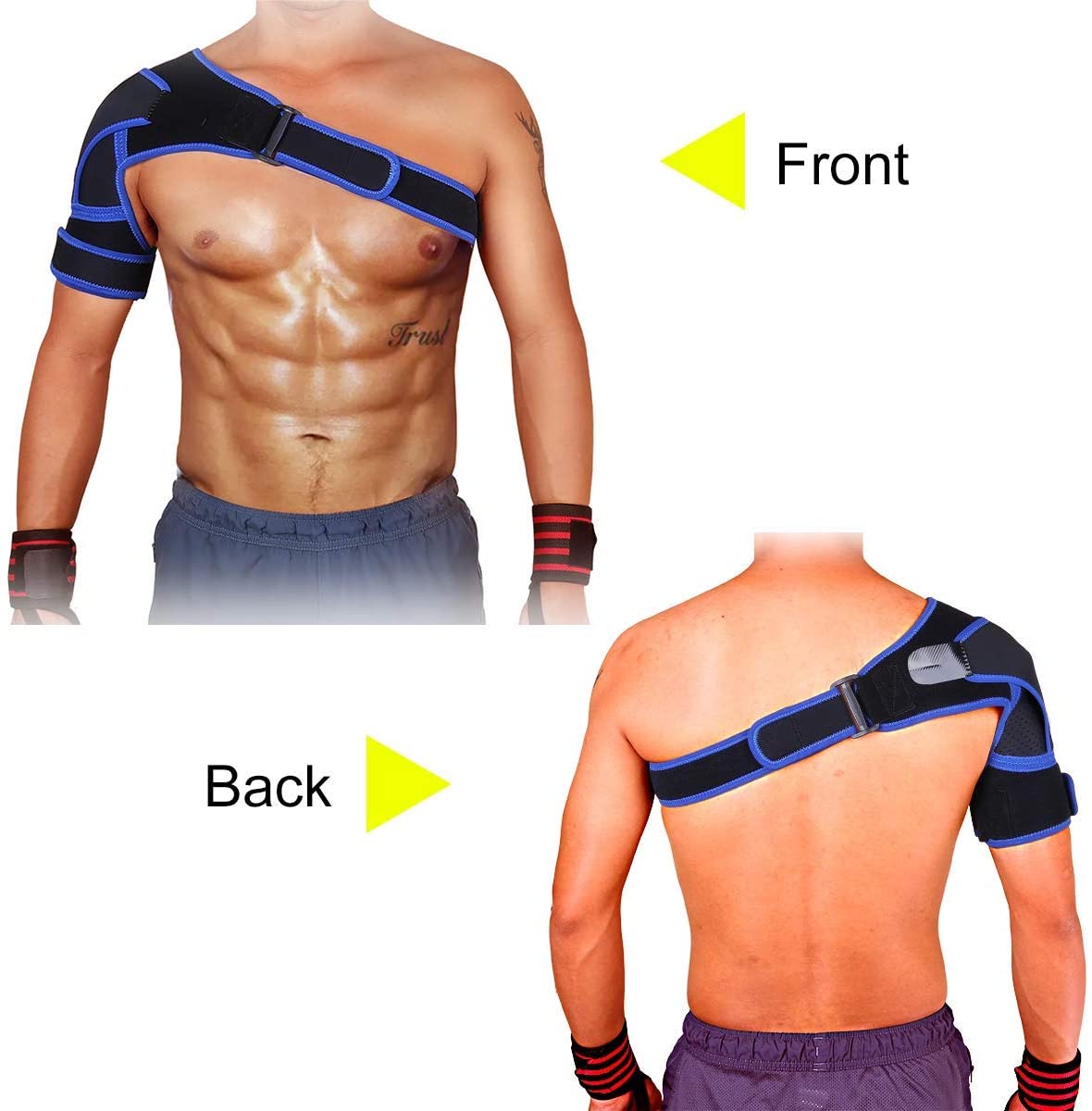 Shoulder Brace Adjustable Rotator Cuff Support for Men or Women Breathable Neoprene Compression Sleeve Wrap Left or Right Shoulder Medium