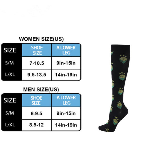 Pineapple on Black Compression Socks