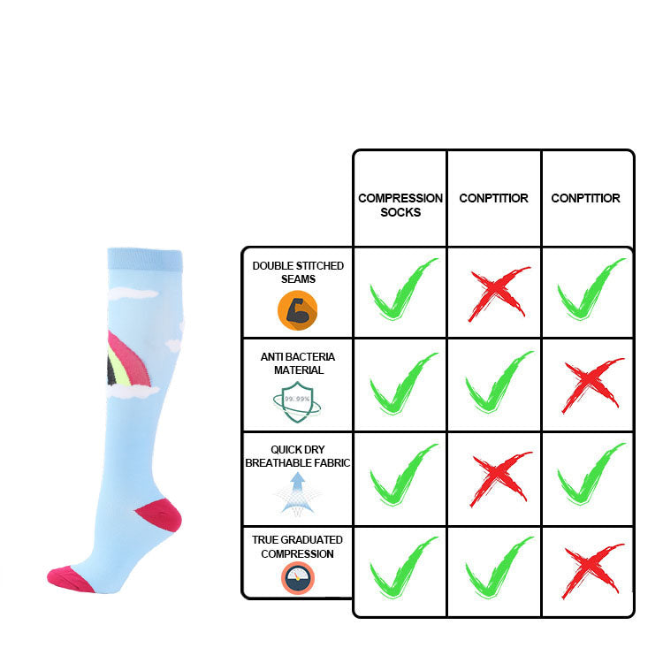 Compression Socks for Women Men Knee High Running Stocking 20-30 mmHg Nurse Medical and Athletic