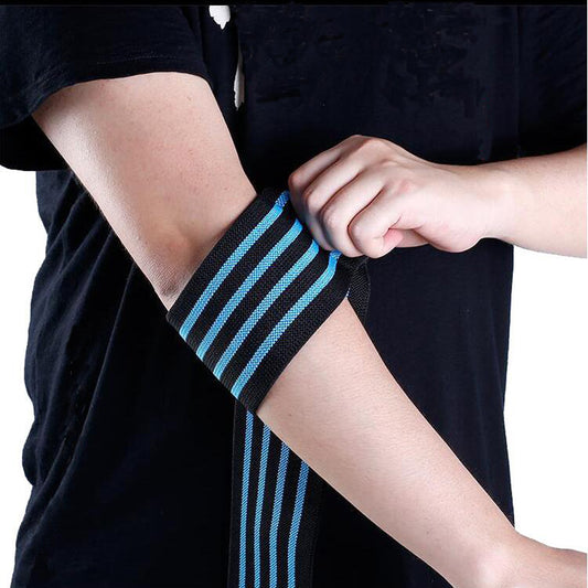 Blue-Stripe Wraparound Elbow Support