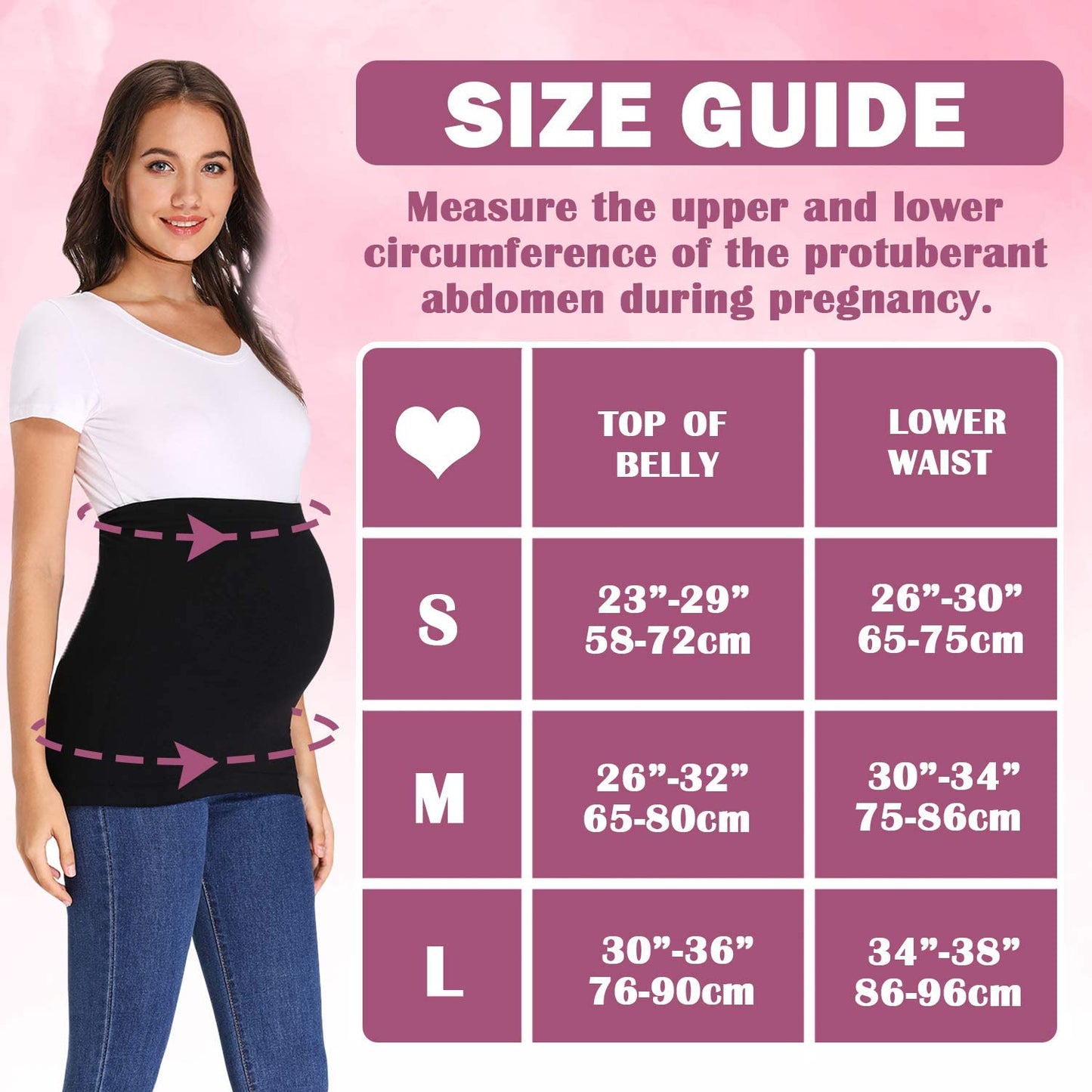 Maternity Belly Band，Maternity Band for Pregnancy Support with Non-Slip Silicone Stretch,Soft Seamless Fabric for All Stage of Pregnancy