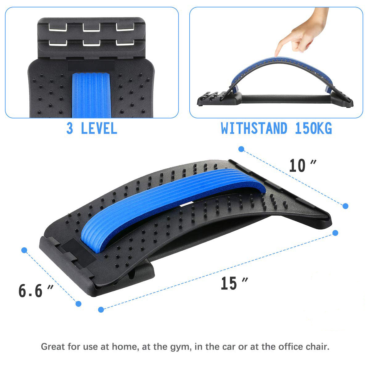 Back Stretcher,Lumbar Support Device Multi-Level Spinal Lumbar Back Stretcher Spine Deck Back Stretching Treatment Back Massager