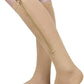 Zipper Compression Socks 15-20 mmHg for Men Women, Open Toe Leg Support Easy-on/Off Knee Compression Stocking for Nurses, Pregnancy, Flying