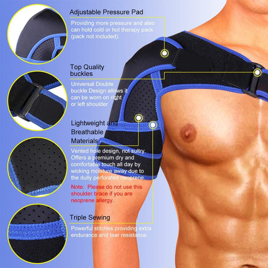 Blue-Trim Shoulder Support with Chest Strap