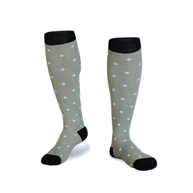 Gray Polka Dot Compression Socks